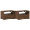 vidaXL Tables de chevet murales 2 pcs Ch&ecirc;ne marron 45x26x28,5 cm