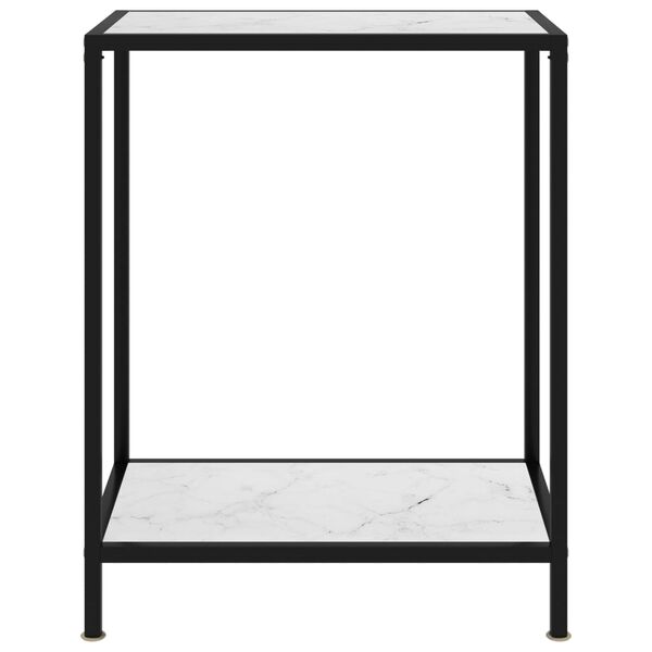 vidaXL Table console Blanc 60x35x75 cm Verre tremp&eacute;