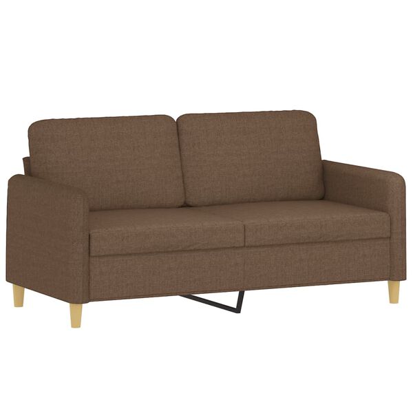 vidaXL Ensemble de canap&eacute;s 2 pcs avec coussins marron tissu