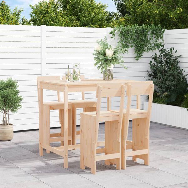 vidaXL Ensemble de bar de jardin 5 pcs bois de pin massif