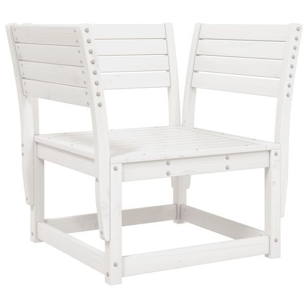 vidaXL Salon de jardin 5 pcs blanc bois massif de pin