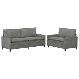vidaXL Ensemble de Canap&eacute;s 2 pc Gris fonc&eacute; Velours