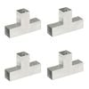 vidaXL Connecteurs de poteau 4 pcs Forme en T M&eacute;tal galvanis&eacute; 71x71 mm