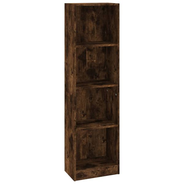 vidaXL Biblioth&egrave;que 4 niveaux Ch&ecirc;ne fum&eacute; 40x24x143cm Bois d'ing&eacute;nierie