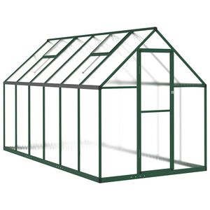vidaXL Serre avec cadre de base vert 334x169x195 cm aluminium