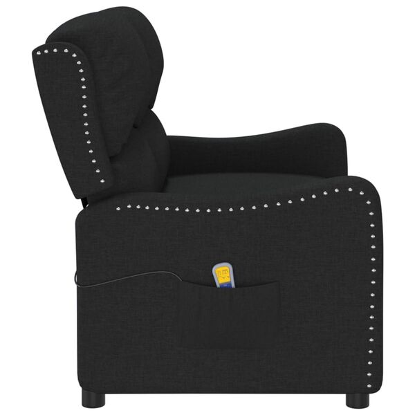 vidaXL Fauteuil de massage inclinable à 2 places noir tissu