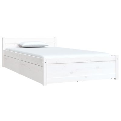 vidaXL Cadre de lit avec tiroirs Blanc 90x190 cm Simple