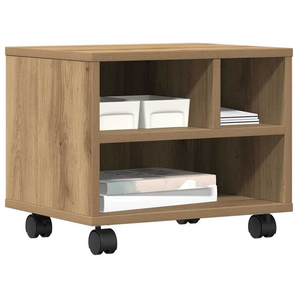 vidaXL Support d'imprimante Ch&ecirc;ne artisanal 41 x 32 x 34,5 cm