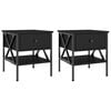 vidaXL Tables de chevet 2 pcs noir 40x42x45 cm bois d&rsquo;ing&eacute;nierie
