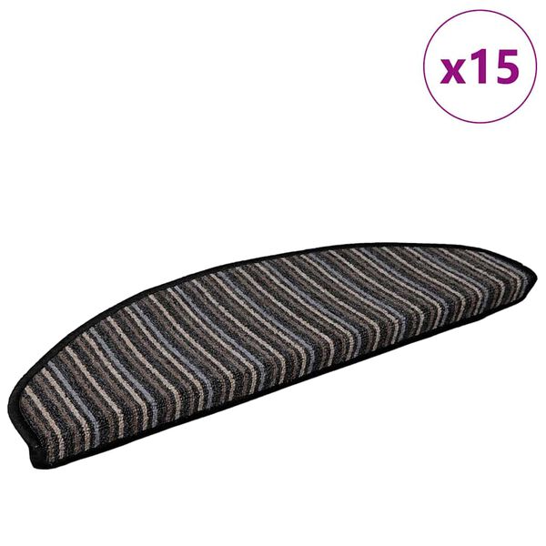 vidaXL Tapis d'escalier auto-adh&eacute;sifs 15 pcs Anthracite 65 x 21 x 4 cm