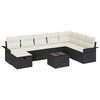 vidaXL Ensemble de canap&eacute; de jardin avec coussin 9 pcs Noir Poly rotin