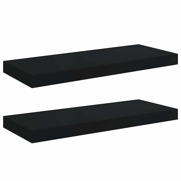 vidaXL &Eacute;tag&egrave;res murales flottantes 2 pcs noir 60x23,5x3,8 cm MDF