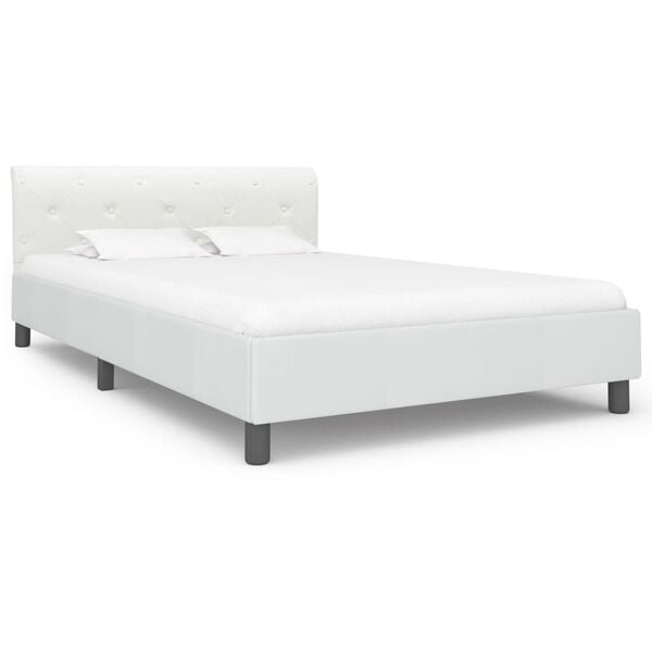 vidaXL Cadre de lit sans matelas blanc similicuir 140x200 cm