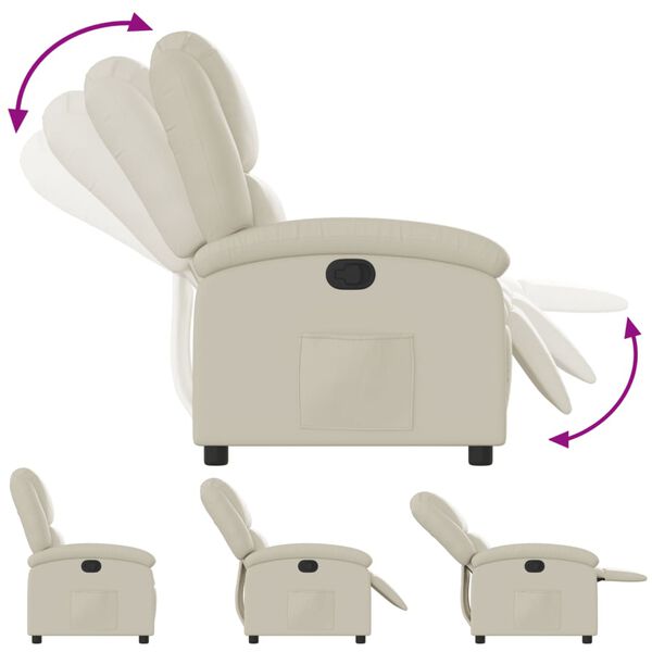vidaXL Fauteuil inclinable cr&egrave;me similicuir