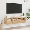 vidaXL Meubles TV muraux 2 pcs ch&ecirc;ne sonoma 60x30x30cm bois ing&eacute;nierie