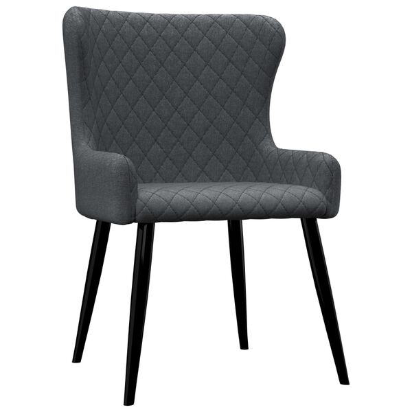 vidaXL Chaises &agrave; manger lot de 2 gris fonc&eacute; tissu