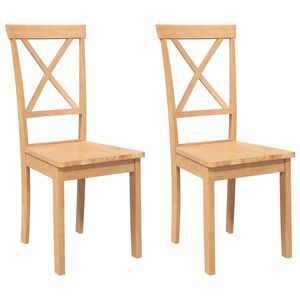 vidaXL Chaises &agrave; manger 2 pcs bois massif caoutchouc