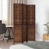 vidaXL Cloison de s&eacute;paration 3 panneaux marron fonc&eacute; paulownia massif