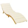vidaXL Coussin de chaise longue crème 200x60x3 cm tissu oxford