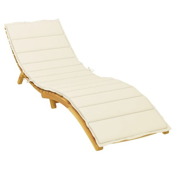 vidaXL Coussin de chaise longue crème 200x60x3 cm tissu oxford