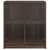 vidaXL Armoire lat&eacute;rale avec portes en verre ch&ecirc;ne marron 68x37x75,5cm