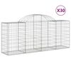 vidaXL Paniers à gabions arqués 30 pcs 200x50x80/100 cm Fer galvanisé