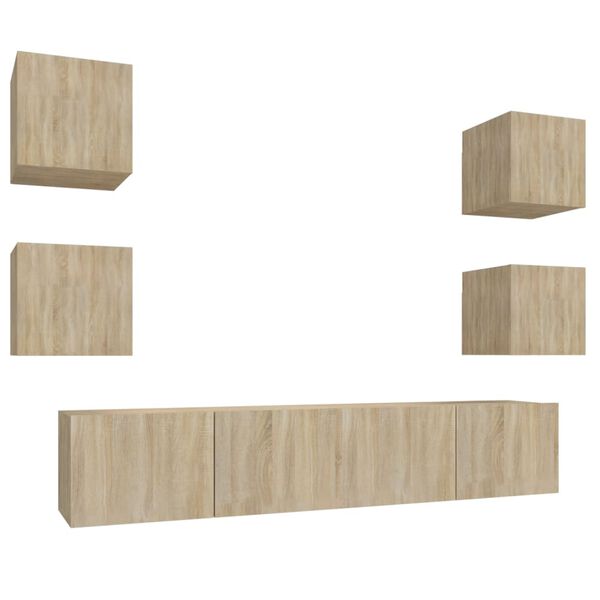 vidaXL Ensemble de meubles TV 6 pcs Ch&ecirc;ne sonoma Bois d'ing&eacute;nierie