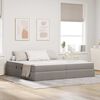 vidaXL Lit avec rangement et matelas Taupe 200 x 200 cm Polyester