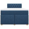 vidaXL Sommier &agrave; lattes de lit avec matelas bleu 120x190 cm tissu