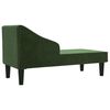 vidaXL Chaise longue avec traversin vert fonc&eacute; velours
