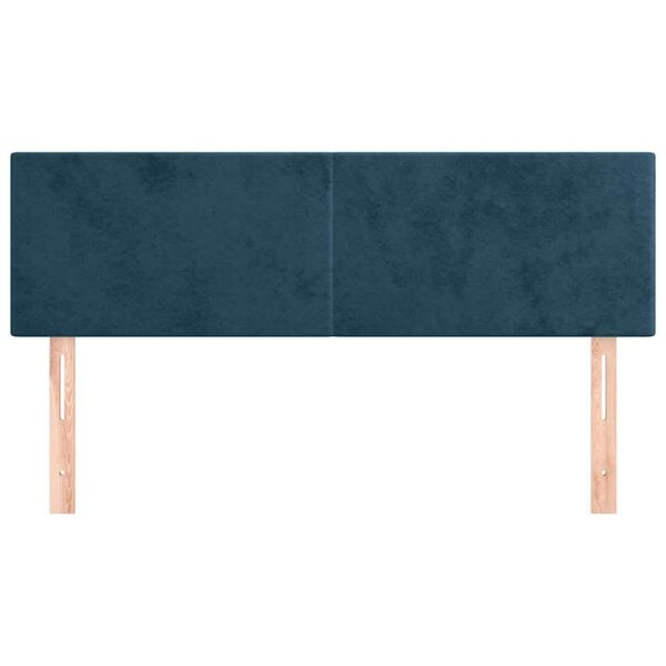 vidaXL T&ecirc;tes de lit 2 pcs Bleu fonc&eacute; 72x5x78/88 cm Velours