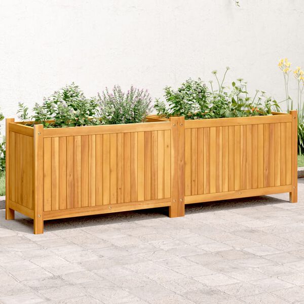 vidaXL Jardini&egrave;re avec doublure 153x38,5x50 cm bois massif d'acacia