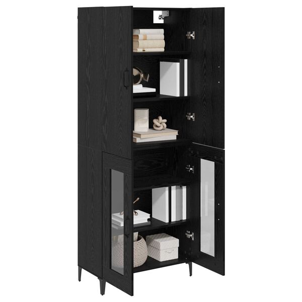 vidaXL Haut Armoire Ch&ecirc;ne noir 69,5 x 34 x 180 cm Bois d'ing&eacute;nierie