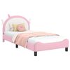 vidaXL Cadre de lit pour enfants avec t&ecirc;te de lit Rose 80 x 200 cm PU