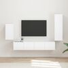 vidaXL Ensemble meuble TV 4 pcs Blanc brillant Bois d'ing&eacute;nierie