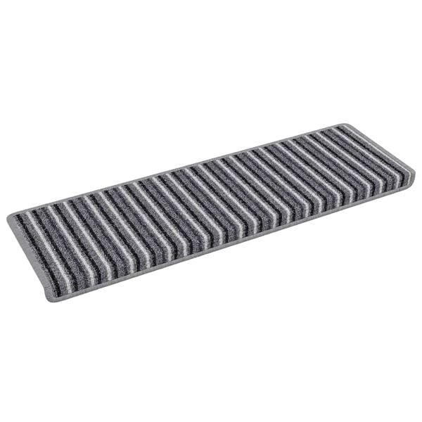vidaXL Tapis d'escalier auto-adh&eacute;sifs Ray&eacute; 15 pcs Gris 65 x 21 x 4 cm