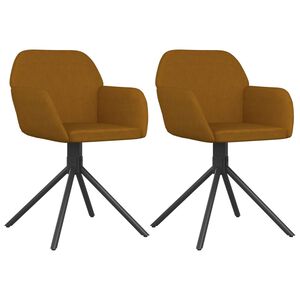 vidaXL Chaises pivotantes &agrave; manger lot de 2 Marron Velours