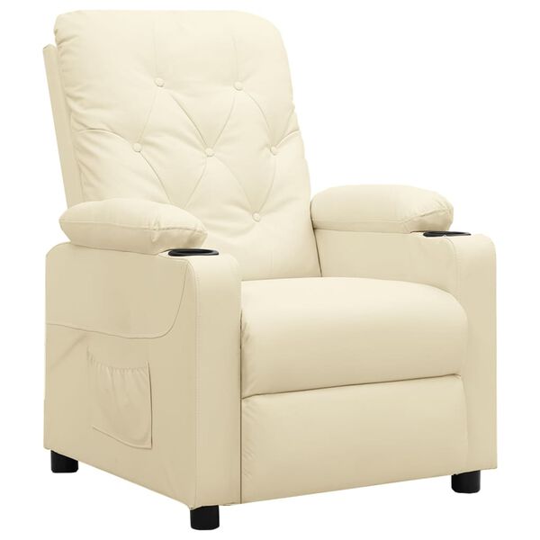 vidaXL Fauteuil inclinable Crème Similicuir