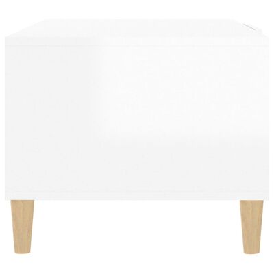 vidaXL Table basse Blanc brillant 102x50x40 cm Bois d'ingénierie