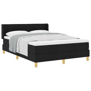 vidaXL Lit &agrave; ressorts avec matelas Noir 200 x 140 cm Polyester