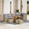 vidaXL Ensemble de canap&eacute; de jardin 9 pcs beige et gris clair