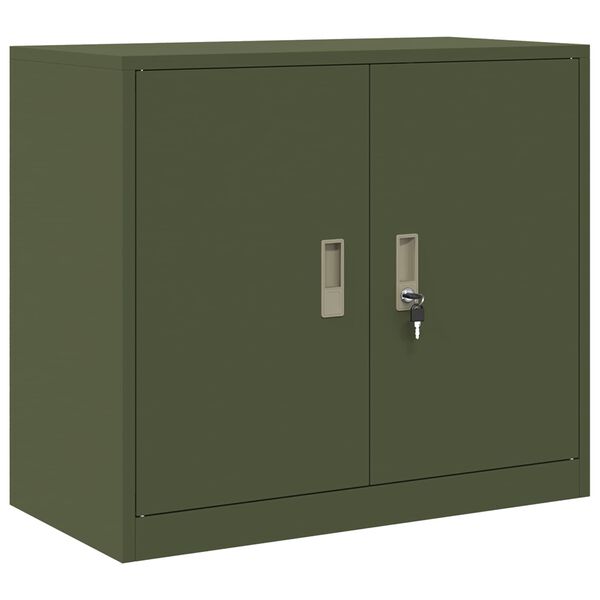 vidaXL Armoire de rangement Vert olive 80 x 40 x 70 cm Acier