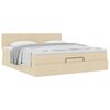 VidaXL Cadre de lit ottoman avec matelas cr&egrave;me 200x200 cm tissu