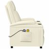 vidaXL Fauteuil &eacute;lectrique de massage Cr&egrave;me blanc Similicuir