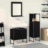 vidaXL Ensemble de mobilier de salle de bain avec &eacute;tag&egrave;re 3 pcs Noir