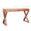 vidaXL Bureau d'ordinateur Naturel 115x47x77 cm Bois d'acajou massif