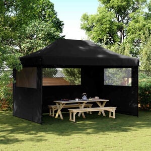 vidaXL Tente de r&eacute;ception pliable escamotable 3 parois lat&eacute;rales noir