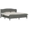 vidaXL Cadre de lit avec t&ecirc;te de lit Gris fonc&eacute; 200 x 200 cm Velours