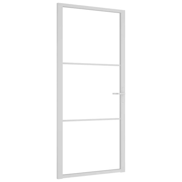 vidaXL Porte int&eacute;rieure 93x201,5 cm Blanc Verre ESG et aluminium
