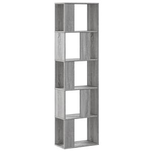 vidaXL Biblioth&egrave;que 5 niveaux sonoma gris bois d'ing&eacute;nierie